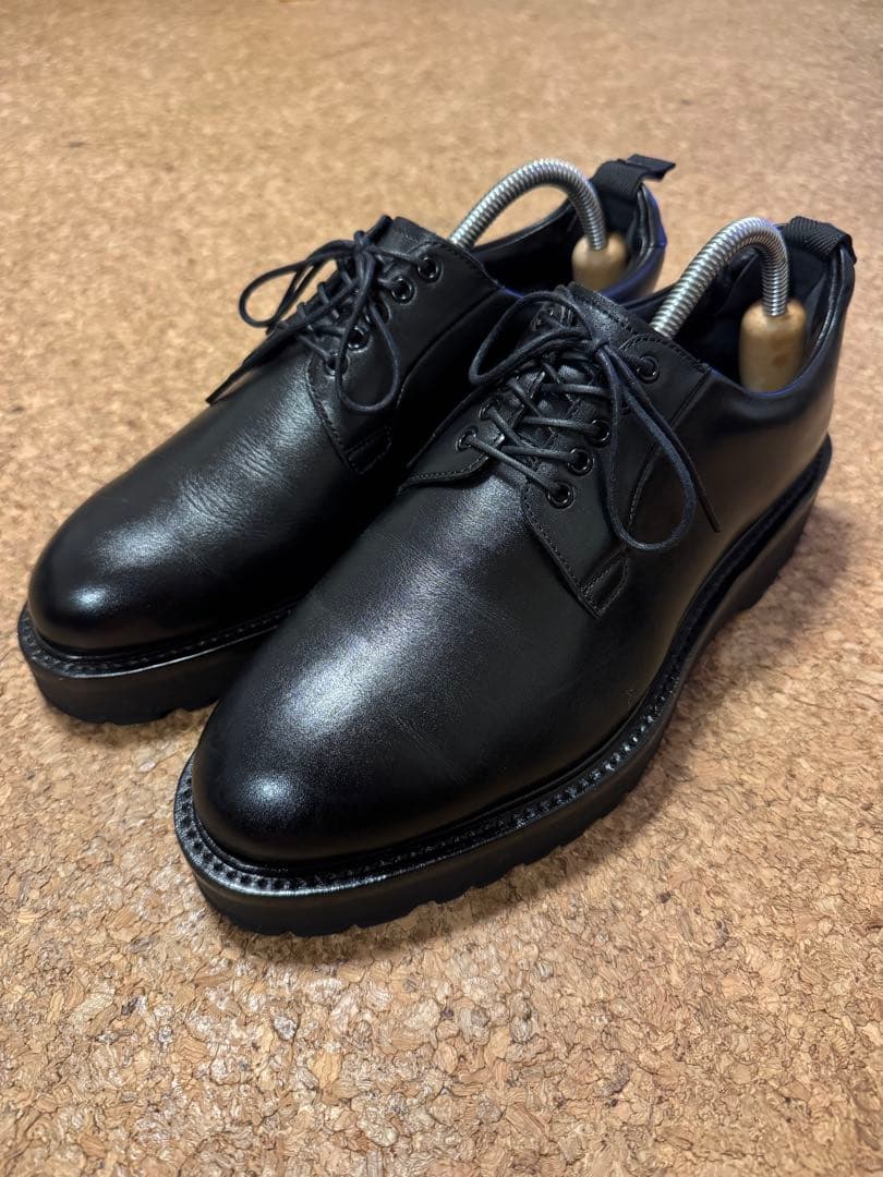 【限定】WH BEKKU HOMME Zソール プレーントゥ　オールブラック